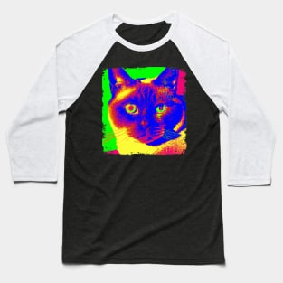 Snowshoe Pop Art - Cat Lover Gift Baseball T-Shirt